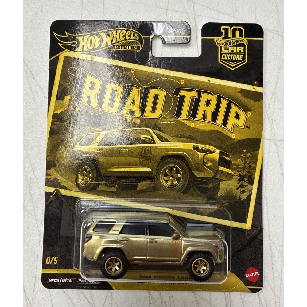 2026 HOT WHEELS PREMIUM CHASE CAR GOLD 2018 TOYOTA 4RUNNER 0/5 ROAD TRIP CHASE